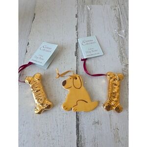 Gold milk Bone dog treat puppy ornament‎ Xmas tree dog ornament